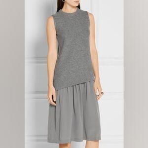 HP. Joseph Asymmetric Waist Drop Midi Dress In Grey